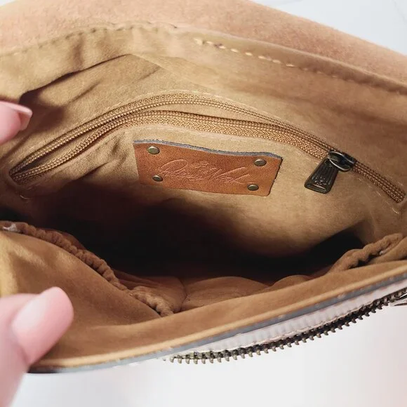 Patricia Nash Leather Crossbody – Vintage Map Print in Riot Rust - Picture 4 of 15